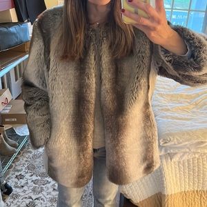 St.John faux fur coat.